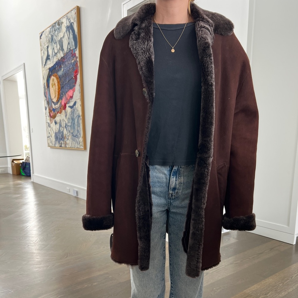 VINTAGE Loro Piana Women's Brown Fur Coat